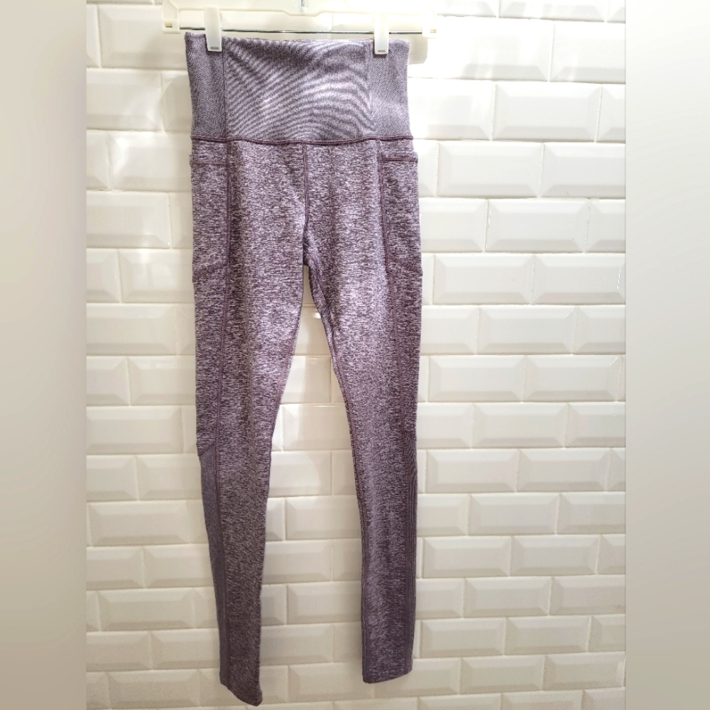 Athleta exhale heel tight yoga pants in XSP lite lavender shade